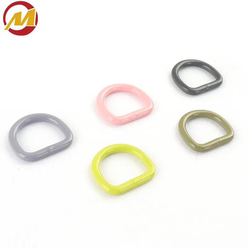 D-rings Buckle Durable Hardware Accessories D Rings Custom Logo Ring Strap D Shape Colored Zinc Alloy ABS Plastic Coated Metal