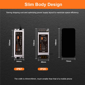 Alimentatore LED Sottile con 6 Anni di Garanzia, Trasformatore 100% Potenza, Mini IP67 Impermeabile, Alimentatore Switching LED 12v 24v DC - Product Image 3