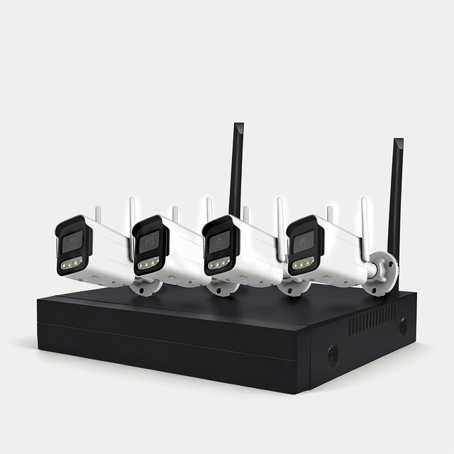 Factory Wholesale 4ch Wide Viewing Angel Tuya Smart App Wifi Security CCTV Camera Surveillance System with 4 Bullet Cameras