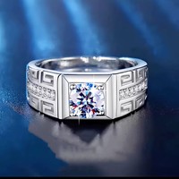 Bague en cuivre avec diamant du Mozambique de 2 carats, qualité 6A, grande taille, polie, pour mariage et cadeaux d'amour - Vente en gros