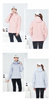 Veste d'extérieur unisexe 3-en-1 imperméable et respirante à coque rigide avec fermeture éclair, doublure amovible coupe-vent pour automne-hiver