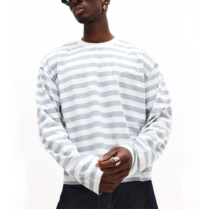 Streetwear personalizzato 100% cotone termiche T-shirt a maniche lunghe da <span class=keywords><strong>uomo</strong></span> <span class=keywords><strong>felpa</strong></span> <span class=keywords><strong>con</strong></span> scollo a girocollo di alta qualità - Product Image 3