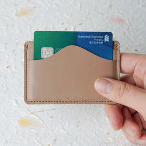 In stock, stylish and simple mountain-shaped PU leather card <b>holder</b> for bank cards, <b>ID</b> cards, and public transport cards. - Product Image 2
