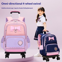Mochila Escolar con Ruedas Multidireccionales, Tela Oxford, Poliéster, Extraíble, Gran Capacidad, Unisex, para Niños de 2.º a 6.º Grado