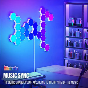 Luz LED Hexagonal Inteligente con WIFI, Control por Aplicación, RGB, Decoración de Pared Ambiental para Juegos, Luces Nocturnas - Product Image 3