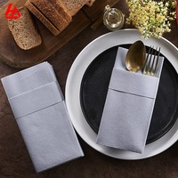 Serviettes de table argentées, serviettes en papier de couleur personnalisée avec poche couteau fourchette