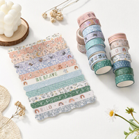 Ruban washi imprimé en couleur pleine, 15 mm, écologique, ruban washi artisanal, autocollants de couleur unie