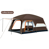 Tente de camping extérieure en gros pour fabricants, 3-10 personnes, grande tente familiale à deux chambres pour 5-8 personnes