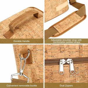 Natural <b>Cork</b> Leather 4 <b>Bottles</b> Wine Gift Bags for Picnic Travel Party Beach Wedding Reusable & Recyclable Insulated Wine Bag - Product Image 4