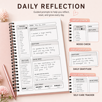 Diario Personalizado de Salud Mental, Sé Amable con Tu Mente, Cuaderno Guiado para el Autocuidado, Planificador Diario de Gratitud en Espiral, Regalo para Oficina o Escuela