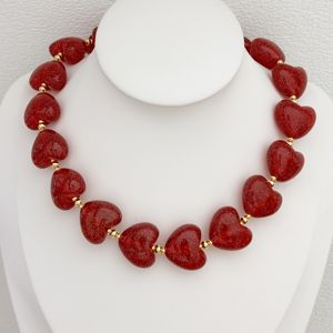 Kalung hati cinta multilapis Recy warna-warni mode baru kalung emas kristal Choker manik-manik wanita mewah pesta hadiah perhiasan grosir - Product Image 3