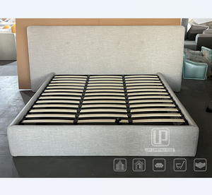 โครงเตียงดีไซน์มินิมอลเหนือกาลเวลา UPdecors รุ่น UP-004 Mini เตียงคู่แบบโมเดิร์นหุ้มเบาะพร้อมหัวเตียง ทำจากไม้เนื้อแข็ง - Product Image 1