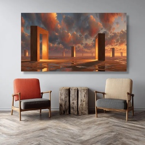 Toile d'art sur le thème des voiliers colorés, paysage marin sur eau calme, affiche imprimée sur toile murale pour la décoration de la pièce - Product Image 2