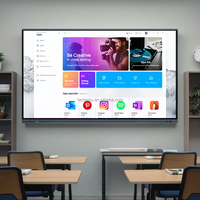 Pizarra Interactiva Inteligente con Pantalla Táctil Infrarroja 4K UHD de 65/75 Pulgadas, Panel Plano Todo en Uno con PC para Escuela y Enseñanza