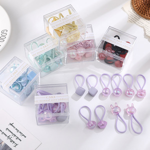 10 pièces/boîte coréenne fille tête corde petit élastique bébé mignon couleur bonbon cheveux accessoires haute élasticité cheveux corde cravate - Product Image 6