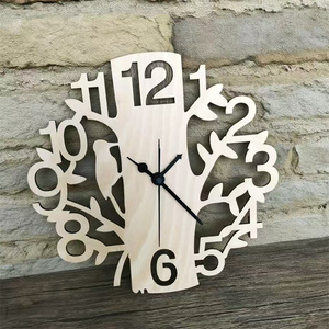 Cổ Điển Mộc Mạc Đất Nước Bằng Gỗ 3D Kỹ Thuật Số Khắc Thân Thiện Với Môi Hollow Thông Tư Cây Thiết Kế Tình Yêu Chủ Đề Đồng Hồ Treo Tường Trang Trí Nội Thất - Product Image 3