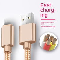 Kabel Data Android Micro USB Kabel Pengisian Cepat Berbahan Nilon untuk Ponsel Panjang 3 Meter Kompatibel untuk Vivo