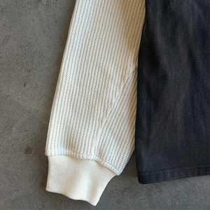 Custom <b>T</b>-<b>shirt</b> Heavyweight Waffle Knit Knitted Fabric Long Sleeve Double Layer <b>Pocket</b> Design Acid Wash Sun Faded Tee Men <b>T</b> <b>Shirt</b> - Product Image 3