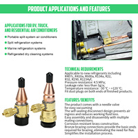Raccord rapide auto-scellant manuel CRD pour réfrigérant, valve Schrader, industriel, domestique, pour climatiseur split, en laiton et cuivre, mâle et femelle