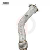 Tuberías de Escape Rectas SDO para Porsche Cayenne 958 Turbo / Turbo S 4.8T 2011-2018, Tuberías de Acero Inoxidable con Protección Térmica