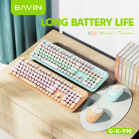 BAVIN Vente en gros GK990 ABS ultra silencieux 2.4ghz sans fil Bluetooth 105 touches Ensemble clavier souris