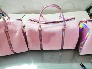 Borsa Tote a tracolla di lusso PU da donna alta moda chiusura con cerniera per il Design leopardato in pelliccia rosa per i viaggi del fine settimana - Product Image 6