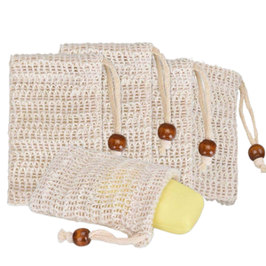 100% Natural Handmade Jute Soap Saver Bag Zero Waste Skin Exfoliating Soap Mesh Pouch - Product Image 1