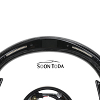Volant personnalisé en fibre de carbone avec lumières LED et cuir perforé pour Série 1 F10/F30/F13/M3/M5/F15/F32