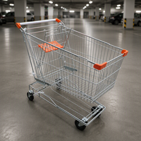 Chariot de courses en maille DIKA TROLLEY A-210L avec roues en PU de 5 pouces, surface zinguée, poignée réglable pour usage intérieur