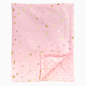 <span class=keywords><strong>Couverture</strong></span> Bébé Rose Étoile en Feuille Double Face Peluche Minky à Pois Douce Sensorielle Apaisante Jeté pour Tout-Petit <span class=keywords><strong>Couverture</strong></span> d'<span class=keywords><strong>Emmaillotage</strong></span> Quatre Saisons Anti-Boulochage - Product Image 3