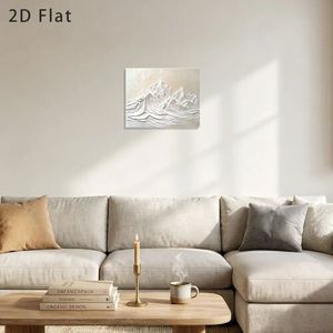 Arte Mural de Montaña en Resina Plana 2D, Decoración Rectangular Art Deco para Sala de Estar, Lienzo Hecho a Mano para Colgar - Product Image 2