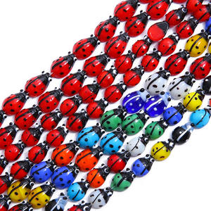 GP1026 Soplado a mano hecho a mano multicolor Lampwork Ladybug Beads Glass Ladybirds Lady Bug Beads Cute Glass Ladybug Beads - Product Image 3