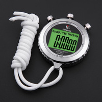 Yisheng Stopwatch Logam Tahan Air Timer Lari Lapangan Latihan Kebugaran Bercahaya Hitung Mundur Model Senyap Tanpa Daya YS-528L
