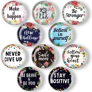 10 Pieces Inspirational Fridge Magnets Motivational Quote Magnets Glass Refrigerator Whiteboard Magnets for Classroom Office