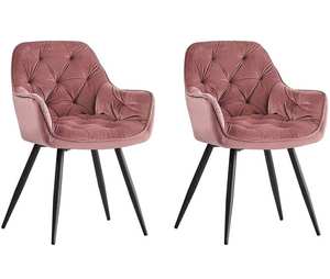 Chaises de salle à manger en tissu velours rembourrées avec accoudoirs, design moderne, confortables, pour café, hôtel - Product Image 5