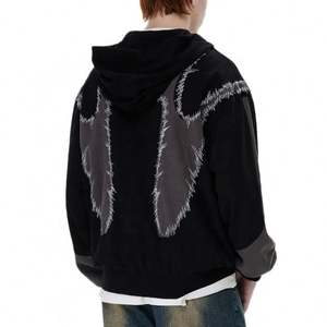 Personalizado 400 Gsm Zip up Sudadera con capucha para los hombres Bordado Diseñador Sudadera con capucha Cremallera - Product Image 2