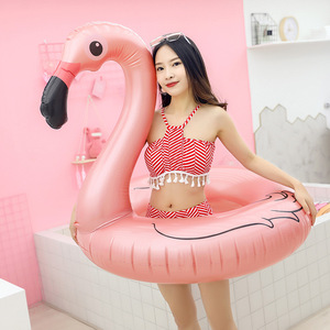 Flamingo <b>Inflatable</b> Swim Ring 90cm Thick PVC Adult <b>Pool</b> <b>Float</b> Water Park Use - Product Image 2
