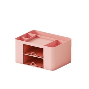 Office Organizer Rectangle Solid Color Covered With Compartments Desktop Storage Box For Home Office Student Use - Product Image 5
