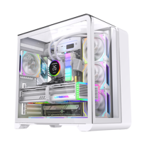 Gabinete Gaming para PC Lovingcool Full Tower con Triple Vidrio Templado y Pantalla de Temperatura, Compatible con ATX/ITX