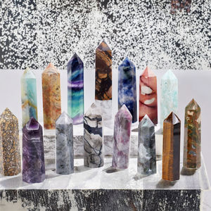 Decoración de cristal de punto de rutilo de Prehnita de alta calidad, gran oferta, torre de piedras preciosas curativas para decoración del hogar - Product Image 3