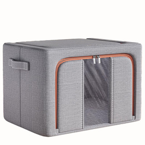 Boîte de rangement pour vêtements, rectangulaire, couleur unie, grande capacité, pliable, panier à couettes pour armoire, pour dortoir et usage domestique - Product Image 5