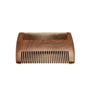 Oro nero di legno di sandalo double-sided largo del dente barba pettine con logo - Product Image 3