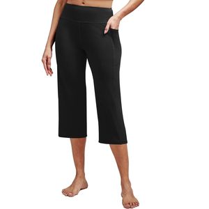 FOXA Capri Yoga Pants High Waisted With <b>Pockets</b> Cropped Workout <b>Leggings</b> For Women Athletic Casual Summer Wear - Product Image 2