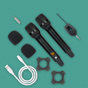 Micrófono Inalámbrico Portátil UHF de 100 Canales, Dinámico, de Metal, para Exteriores, <span class=keywords><strong>con</strong></span> <span class=keywords><strong>Pantalla</strong></span> LCD y Control de Reverberación - Product Image 5