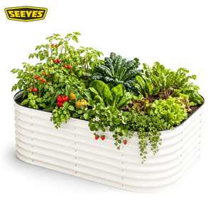 SEEYES Kit de Jardinera Elevada Modular de Metal Personalizada de 24 pulgadas de altura, 4x3 pies, OEM RoHS, para Azotea y Cultivo Vertical - Product Image 1