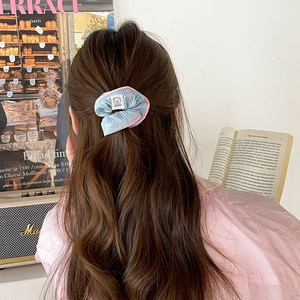 Elastico per capelli Sweet <span class=keywords><strong>Cream</strong></span> Colon Summer Scrunchies coreano a righe con orsetto, elastico per coda di cavallo alta, Mori Girl, elastico grande a sfera - Product Image 3