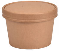 Récipients en papier Kraft pour crème glacée, gobelets en papier jetables pour soupe chaude, bol en papier Kraft avec couvercles