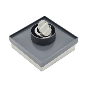 Ống thoát nước sàn hình vuông bằng thép không gỉ 4 inch, lắp đặt âm sàn, dành cho phòng tắm, kiểu gạch lát - Product Image 3