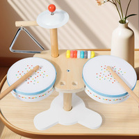 Ensemble de percussion multifonctionnel en bois pour enfants, jouet musical d'éveil transfrontalier avec xylophone et carillons éoliens