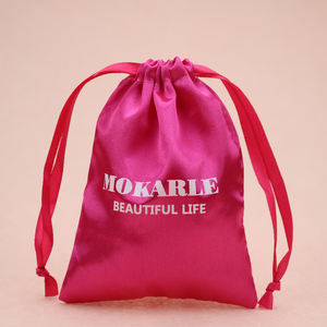 Logo ile özel çantalar lüks büyük İpli ipek saten çanta kılıfı peruk saç ambalaj için toz torbası - Product Image 6